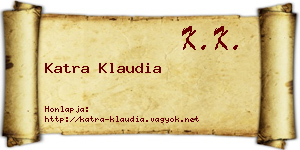 Katra Klaudia névjegykártya